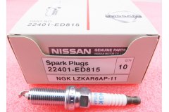 СВЕЧА для NISSAN NOTE (E12) 1.2 2013-, код двигателя HR12DE, V см3 1198, кВт 59, л.с. 80, бензин, NISSAN 22401ED815